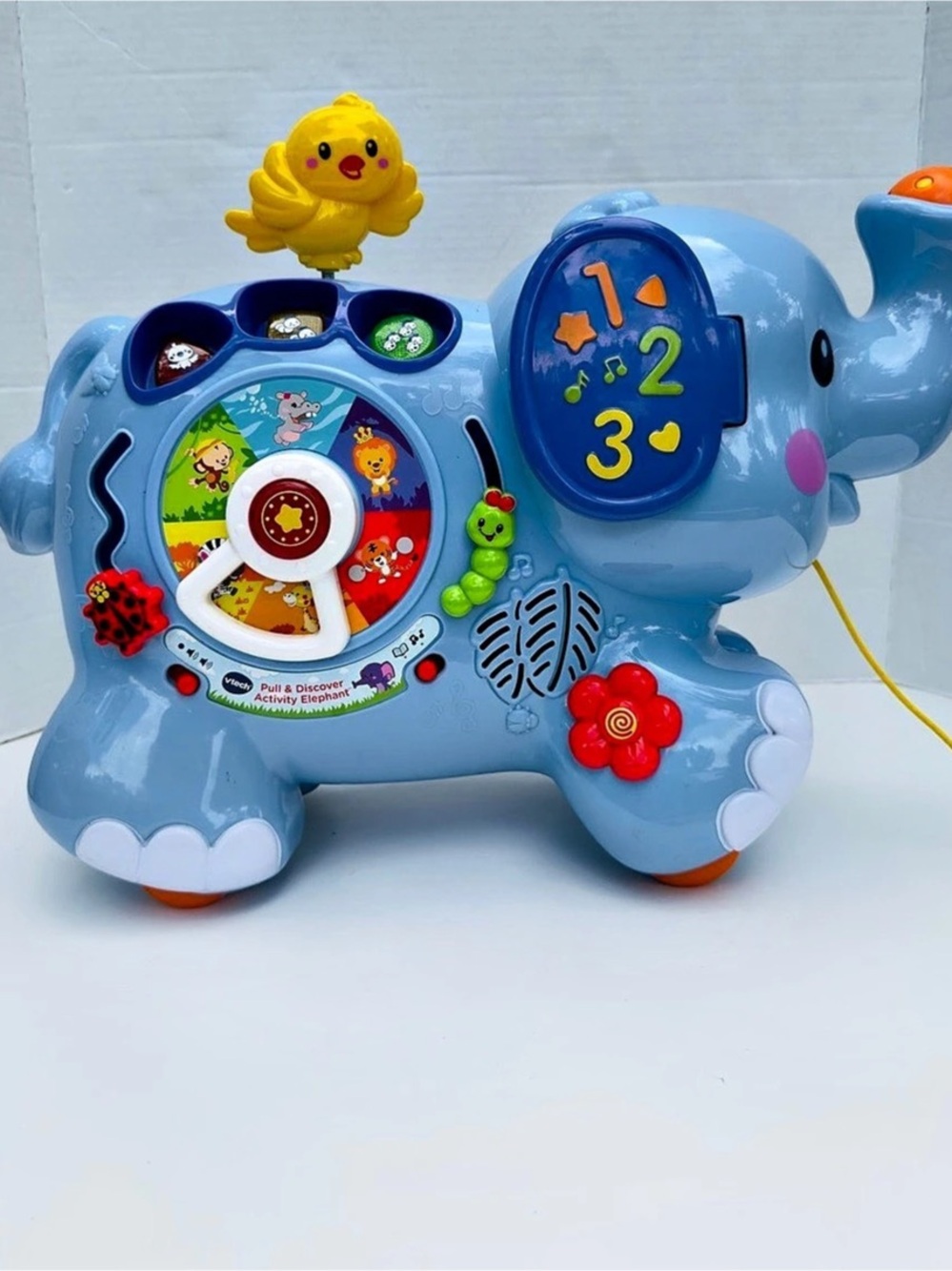 VTech Pull & Discover Activity Elephant Toy Blue & Yellow